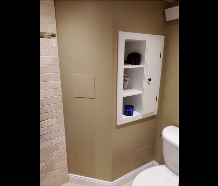 Plastic access panels widely used in washing room .