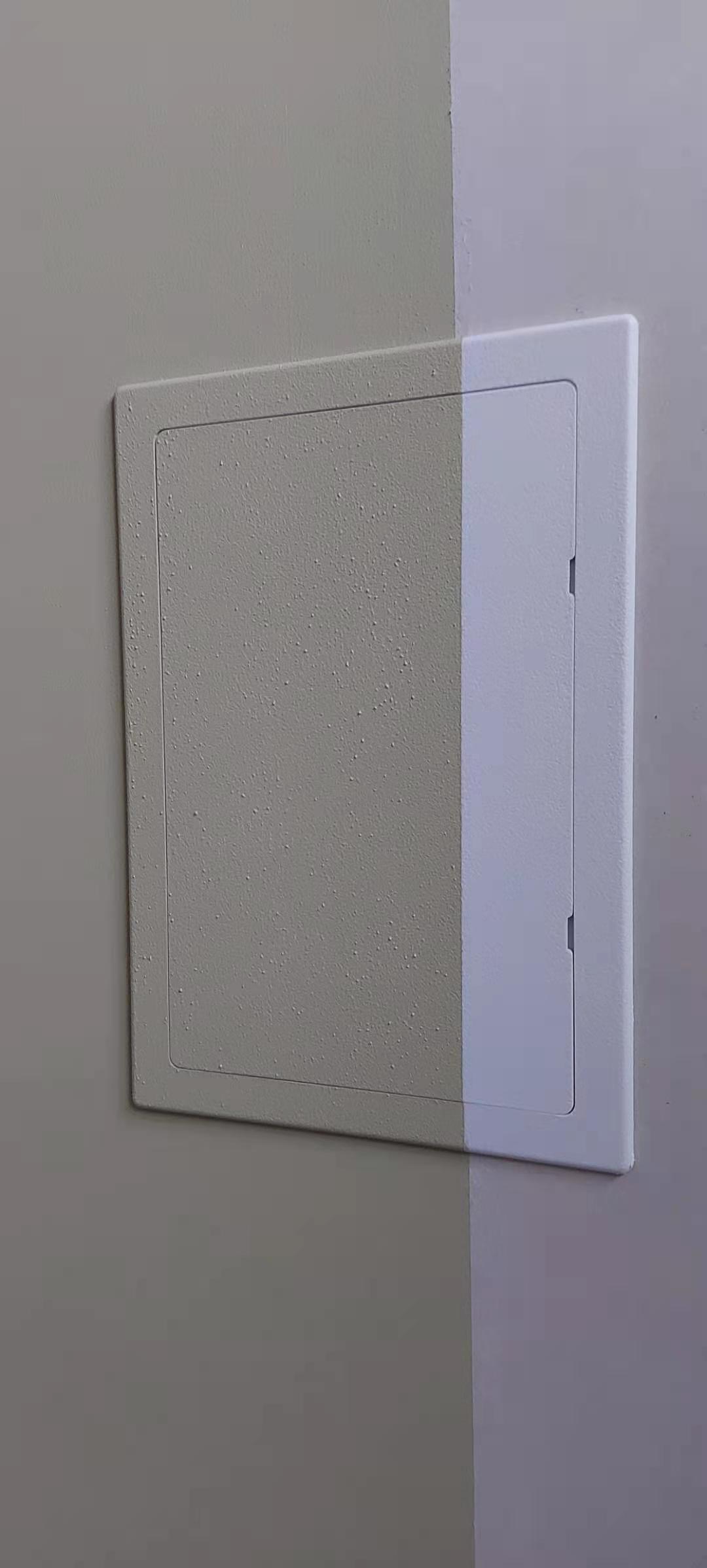When the plastic access panel should be installed onto the wall ?