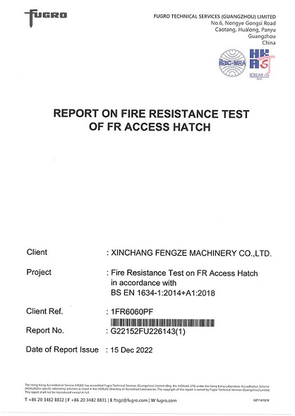 Report on Fire Resistance Test !