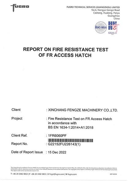 Report on Fire Resistance Test !
